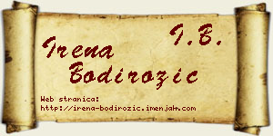 Irena Bodirožić vizit kartica